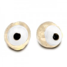 Glasperle Nazar Auge 8mm gebrochenes Weiß